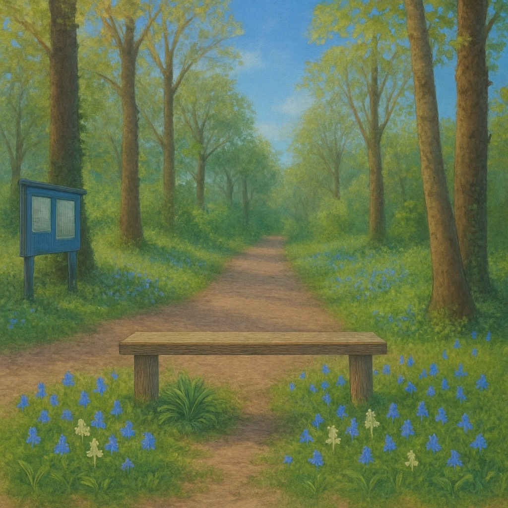 AI Generated Bench & Flowers